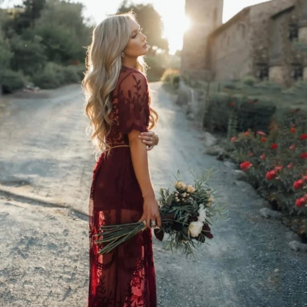 NWT Burgundy Maxi Romper